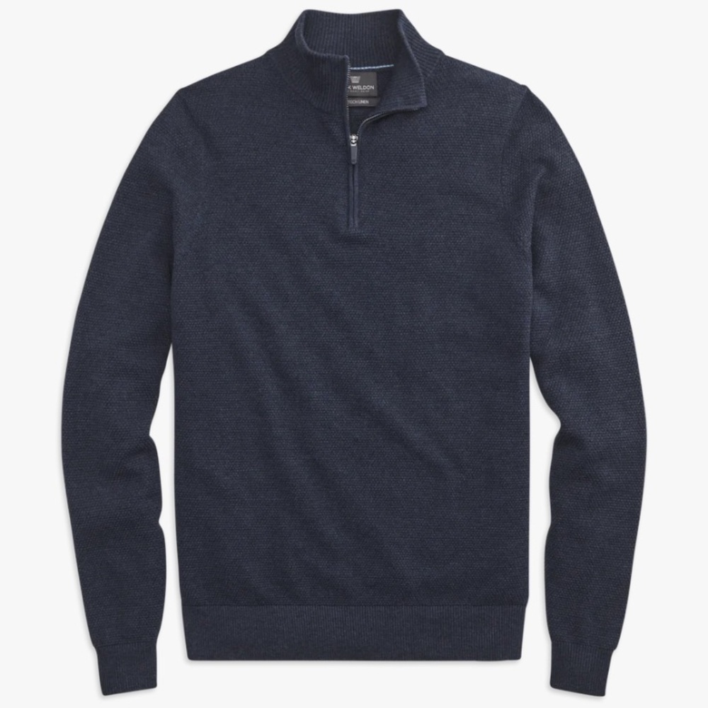 MACK WELDON Tech Linen Half-Zip Sweater